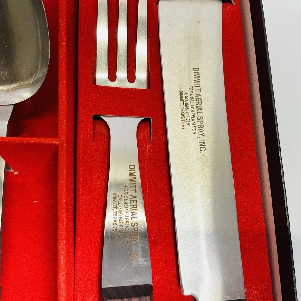 Vermco Stainless Steel Serving Set 2 Spoons Knife Fork Stainless‎ Japan Boxed